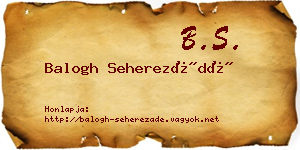 Balogh Seherezádé névjegykártya